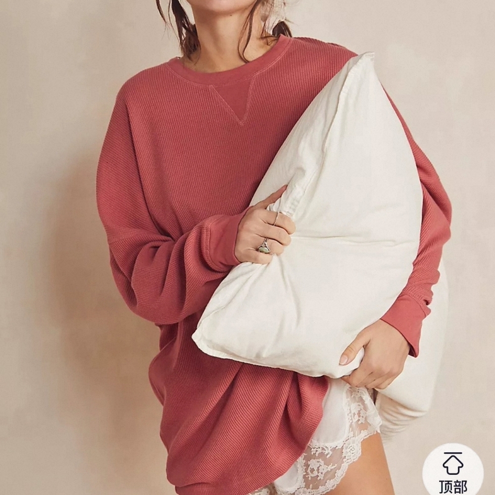 Free People Pink Pajama Top